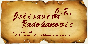 Jelisaveta Radokanović vizit kartica